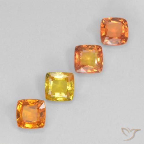 1.80 ctw Multicolor Sapphire Stones, Natural Sapphire in Cushion-Cut Shape for Sale