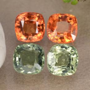 2.53 ctw Multicolor Sapphire Stones, Natural Sapphire in Cushion-Cut Shape for Sale