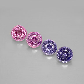 1.53 ct Multicolor Sapphire Stone, Natural Sapphire in Round Facet Shape for Sale