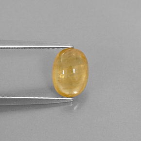 1.74 ct Gold Sapphire Gemstone, Sapphire Gem in Oval Cabochon Shape for Sale.