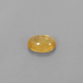 1.74 ct Gold Sapphire Stone, Natural Sapphire in Oval Cabochon Shape for Sale