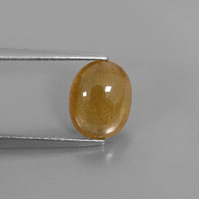 2.72 ct Gold Sapphire Gemstone, Sapphire Gem in Oval Cabochon Shape for Sale.