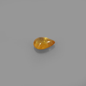 0.82 ct Yellow Sapphire Gemstone, Sapphire Gem in Pear Cabochon Shape for Sale.
