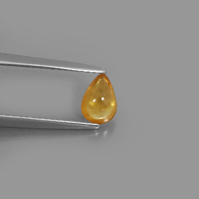 0.82 ct Yellow Sapphire Stone, Natural Sapphire in Pear Cabochon Shape for Sale