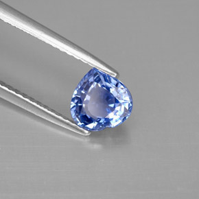 1.23 ct Blue Sapphire Stone, Natural Sapphire in Heart Facet Shape for Sale