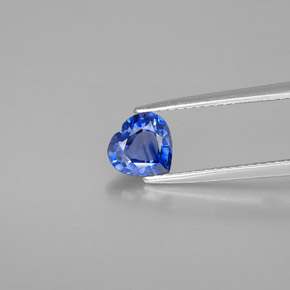 1.29 ct Blue Sapphire Gemstone, Sapphire Gem in Heart Facet Shape for Sale.