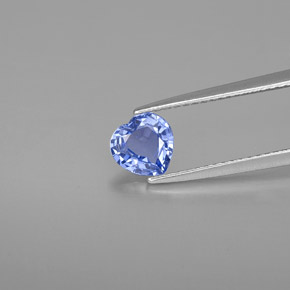 1.21 ct Blue Sapphire Gemstone, Sapphire Gem in Heart Facet Shape for Sale.