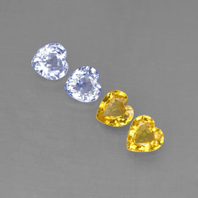 1.04 ct Multicolor Sapphire Stone, Natural Sapphire in Heart Facet Shape for Sale