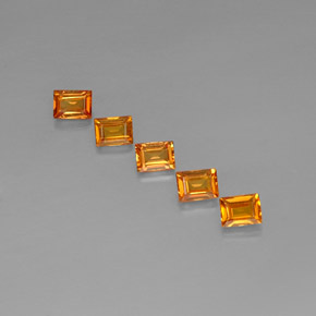 1.66 ct Orange Sapphire Gemstone, Sapphire Gem in Baguette Facet Shape for Sale.