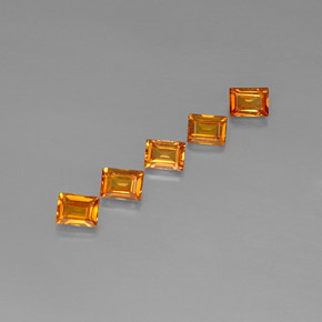 1.66 ct Orange Sapphire Stone, Natural Sapphire in Baguette Facet Shape for Sale