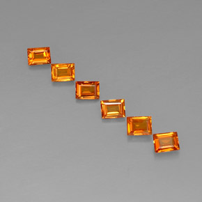 1.62 ct Orange Sapphire Gemstone, Sapphire Gem in Baguette Facet Shape for Sale.