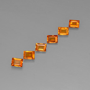 1.62 ct Orange Sapphire Stone, Natural Sapphire in Baguette Facet Shape for Sale