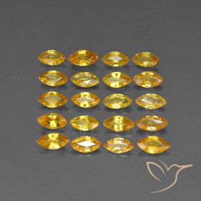 3.73 ctw Yellow Sapphire Gemstones, Sapphire Gems in Marquise Facet Shape for Sale.