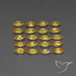 Sapphire Gemstones in 4.9 x 2.5 mm Size for Sale, Sapphire Stones in Golden Color