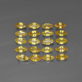 3.85 ct Yellow Sapphire Gemstone, Sapphire Gem in Marquise Facet Shape for Sale.