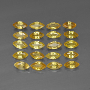 3.85 ct Yellow Sapphire Stone, Natural Sapphire in Marquise Facet Shape for Sale