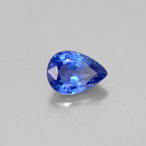0.97 ct Blue Sapphire Stone, Natural Sapphire in Pear Facet Shape for Sale