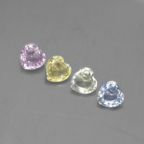 1.69 ct Multicolor Sapphire Gemstone, Sapphire Gem in Heart Facet Shape for Sale.