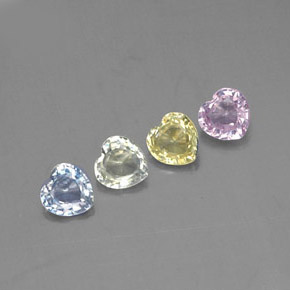 1.69 ct Multicolor Sapphire Stone, Natural Sapphire in Heart Facet Shape for Sale