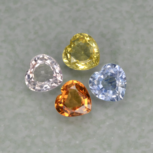 Mehrfarbig Saphir Edelstein - 0.3ct Herz facettiert (ID: 303680)