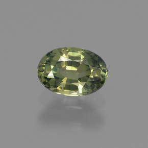 0.68 ct Green Sapphire Gemstone, Sapphire Gem in Oval Facet Shape for Sale.
