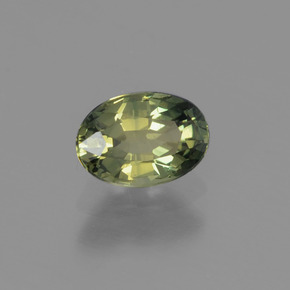 0.68 ct Green Sapphire Stone, Natural Sapphire in Oval Facet Shape for Sale