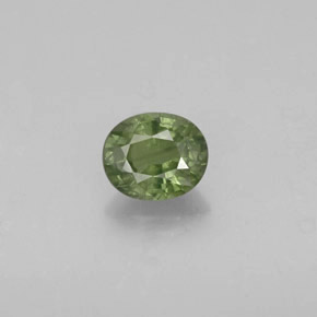 0.94 ct Green Sapphire Gemstone, Sapphire Gem in Oval Facet Shape for Sale.