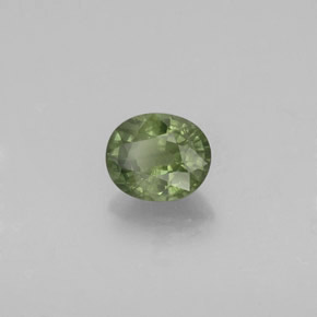 0.94 ct Green Sapphire Stone, Natural Sapphire in Oval Facet Shape for Sale