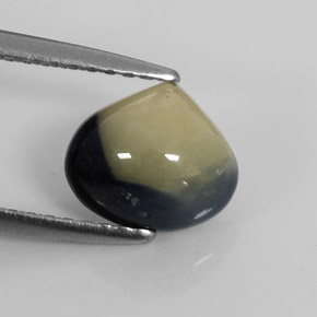 1.75 ct Bi-color Sapphire Gemstone, Sapphire Gem in Pear Cabochon Shape for Sale.