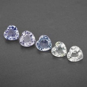 1.71 ctw Multicolor Sapphire Gemstones, Sapphire Gems in Heart Facet Shape for Sale.