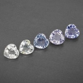 1.71 ctw Multicolor Sapphire Stones, Natural Sapphire in Heart Facet Shape for Sale