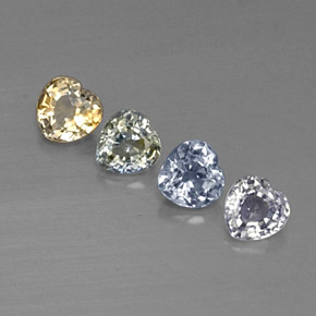 Многоцветный Сапфир Камень - 0.3ct Фасетная огранка формы Сердце (ID: 306454)