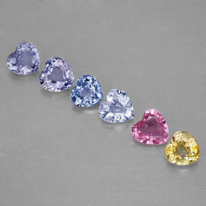 2.28 ct Multicolor Sapphire Gemstone, Sapphire Gem in Heart Facet Shape for Sale.