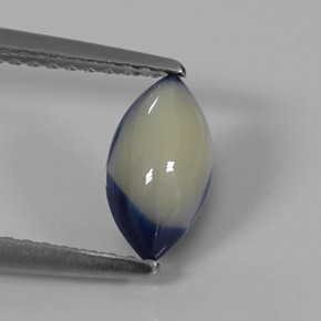 1.09 ct Bi-color Sapphire Stone, Natural Sapphire in Marquise Cabochon Shape for Sale