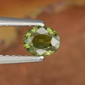 0.52 ct Green Sapphire Gemstone, Sapphire Gem in Oval Facet Shape for Sale.