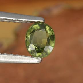 0.52 ct Green Sapphire Stone, Natural Sapphire in Oval Facet Shape for Sale