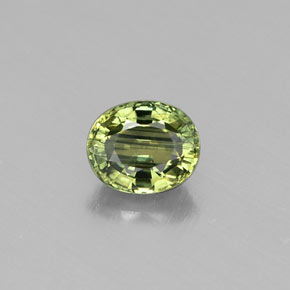 0.56 ct Green Sapphire Gemstone, Sapphire Gem in Oval Facet Shape for Sale.