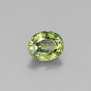 0.56 ct Green Sapphire Stone, Natural Sapphire in Oval Facet Shape for Sale