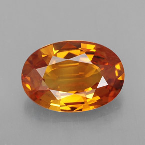 2.49 ct Orange Sapphire Gemstone, Sapphire Gem in Oval Facet Shape for Sale.