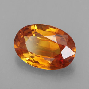 2.49 ct Orange Sapphire Stone, Natural Sapphire in Oval Facet Shape for Sale