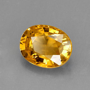 2.04 ct Gold Sapphire Stone, Natural Sapphire in Oval Facet Shape for Sale
