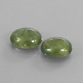 5.70 ct Green Sapphire Gemstone, Sapphire Gem in Oval Cabochon Shape for Sale.