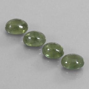 7.83 ctw Green Sapphire Gemstones, Sapphire Gems in Oval Cabochon Shape for Sale.