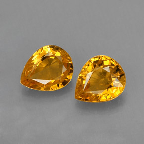 1.45 ct Orange Sapphire Gemstone, Sapphire Gem in Pear Facet Shape for Sale.