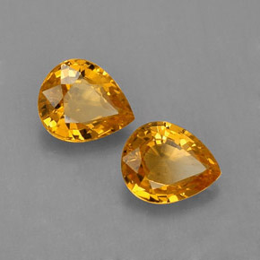 1.45 ct Orange Sapphire Stone, Natural Sapphire in Pear Facet Shape for Sale
