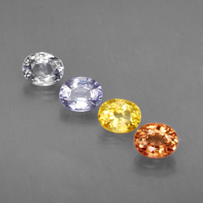 2.00 ct Multicolor Sapphire Stone, Natural Sapphire in Oval Facet Shape for Sale