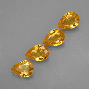 2.91 ct Yellow Sapphire Gemstone, Sapphire Gem in Pear Facet Shape for Sale.