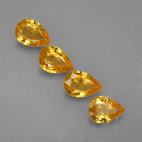 2.91 ct Yellow Sapphire Stone, Natural Sapphire in Pear Facet Shape for Sale