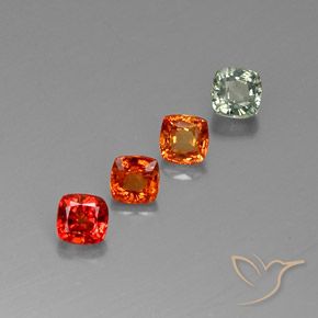 2.44 ctw Multicolor Sapphire Stones, Natural Sapphire in Cushion-Cut Shape for Sale