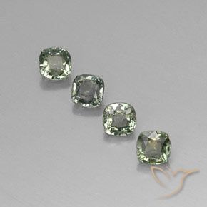 Medium Green-Grey Zaffiro Gem - 0.5ct Taglio a cuscino (ID: 310861)